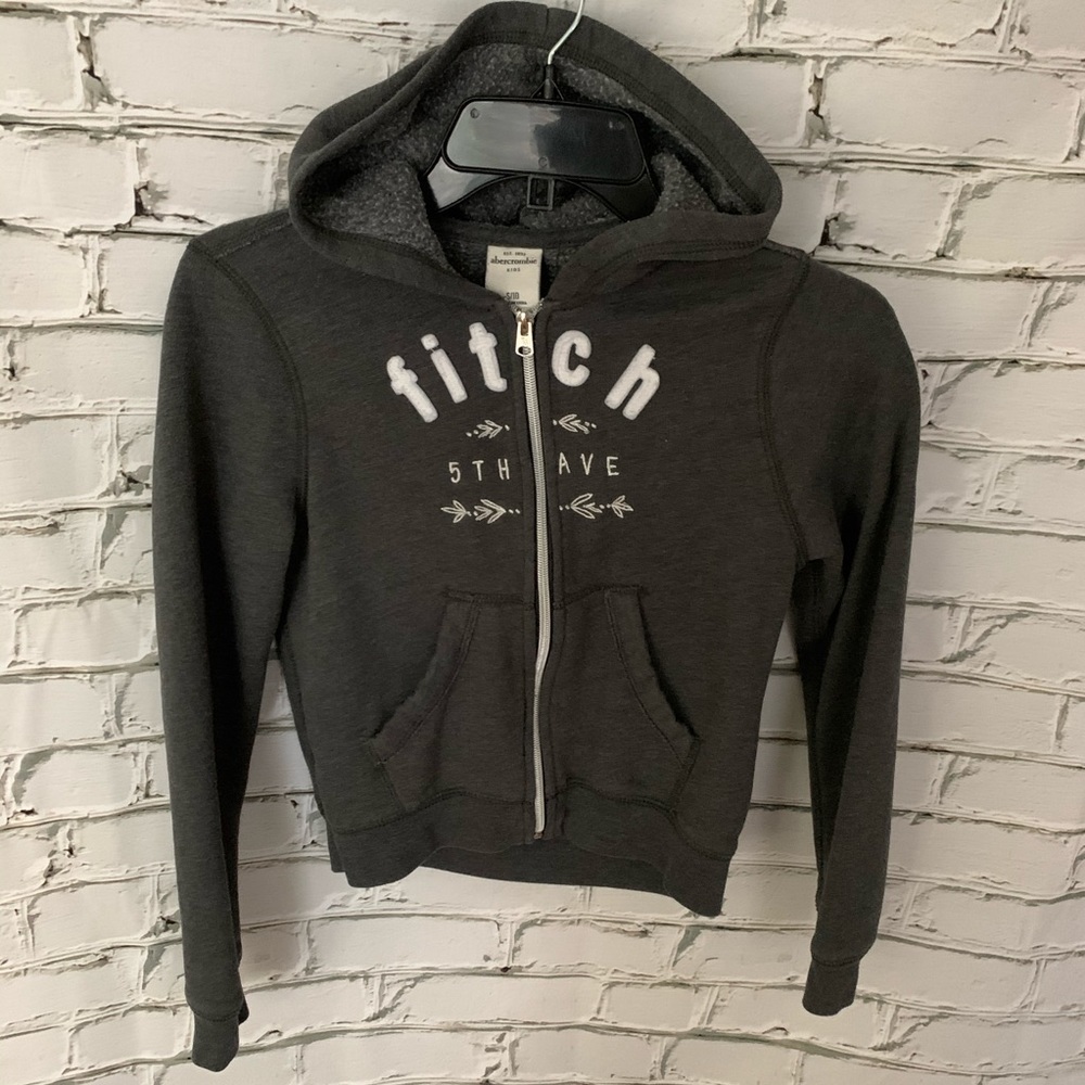 Abercrombie Kids Hoodie Sweatshirt Gray Sz S 10